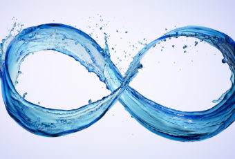 Water taking the shape of an infinity symbol