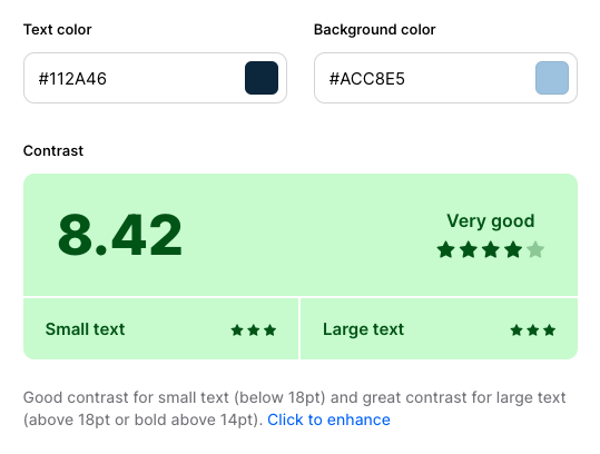 Coolors' Contrast checker